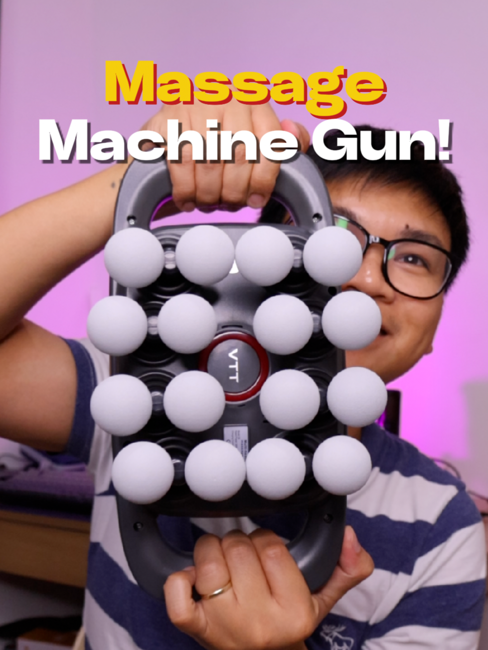 VTT PROFESSIONAL MASSAGE INSTRUMENT. MASSAGE MACHINE GUN. 16 HEADS MASSAGER DOUBLE GRIP. #massage #relax #massagegun #healthcare #backmassage #stress #StressRelief