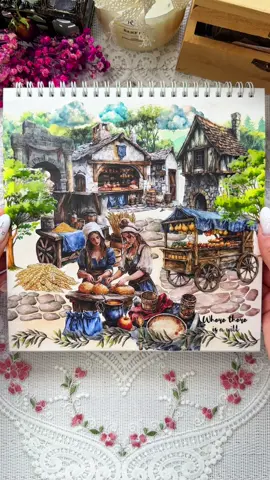 Medieval bakery🏰🥖 ASMR Journal Scrapbook with me  #relaxingvideos #fypviral #creativejournal #asmr #scrapbookingideas #natipchela #asmrvideo #scrapbooking #journaling #journalwithme #scrapbookwithme #crafting #scrapbookingasmr 