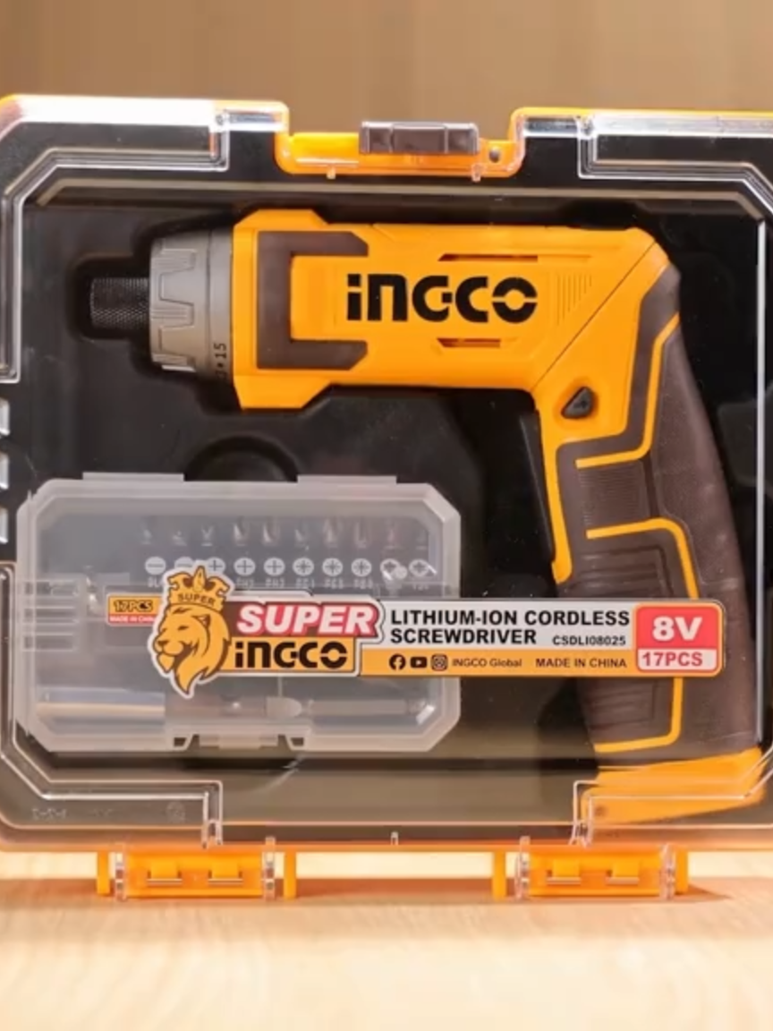 INGCO 8V 6NM CORDLESS SCREWDRIVER WITH ACCESSORIES PORTABLE RECHARGEABLE LITHIUM-ION CSDLI08025 Voltage: 8V Hex shank:6.35mm( 1/4