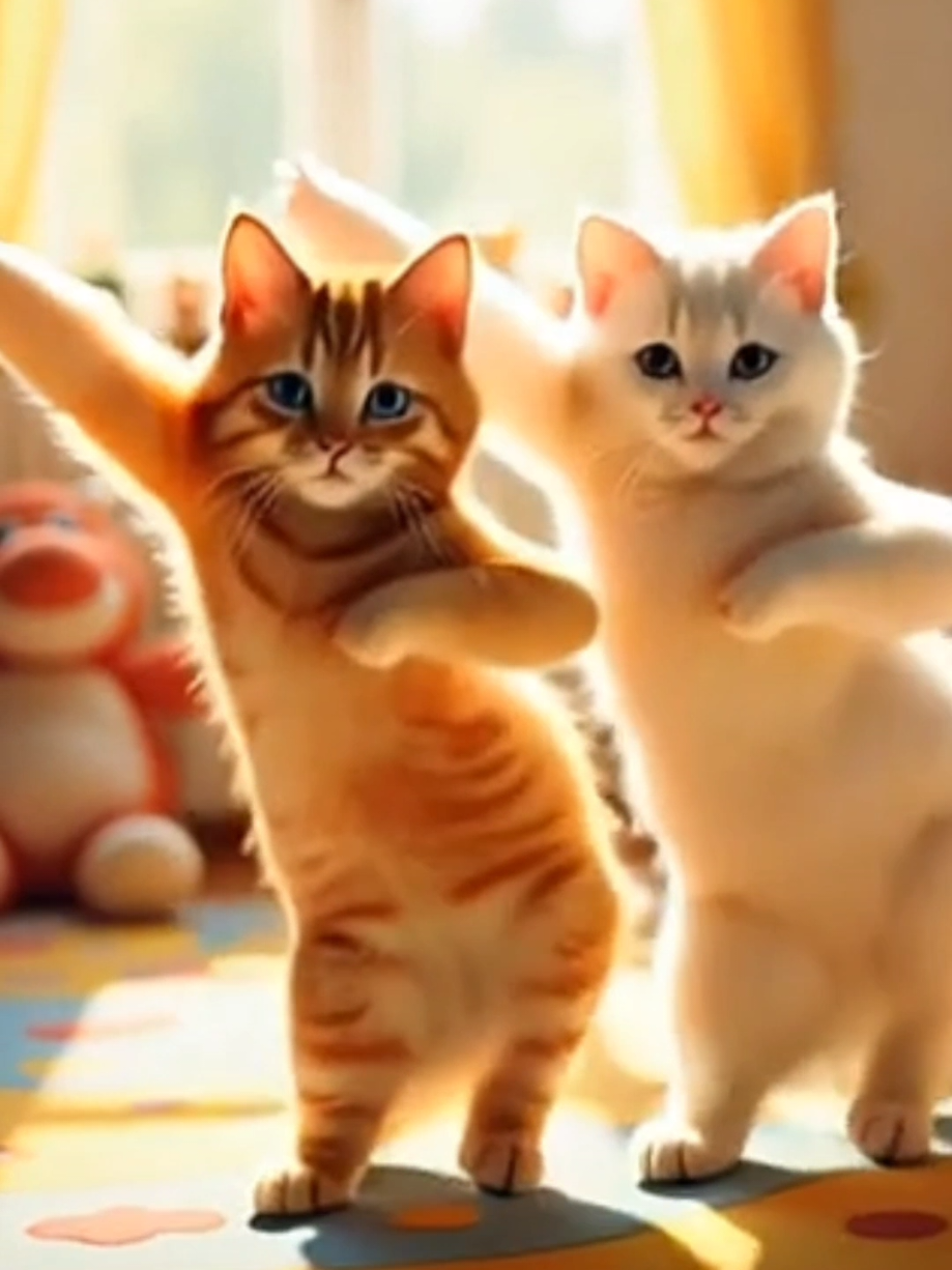 Cats dancing - Chicken Banana 🐔🍌 #baby #cat #cute #kitty #catlover #funnycats #cutecat #meow 