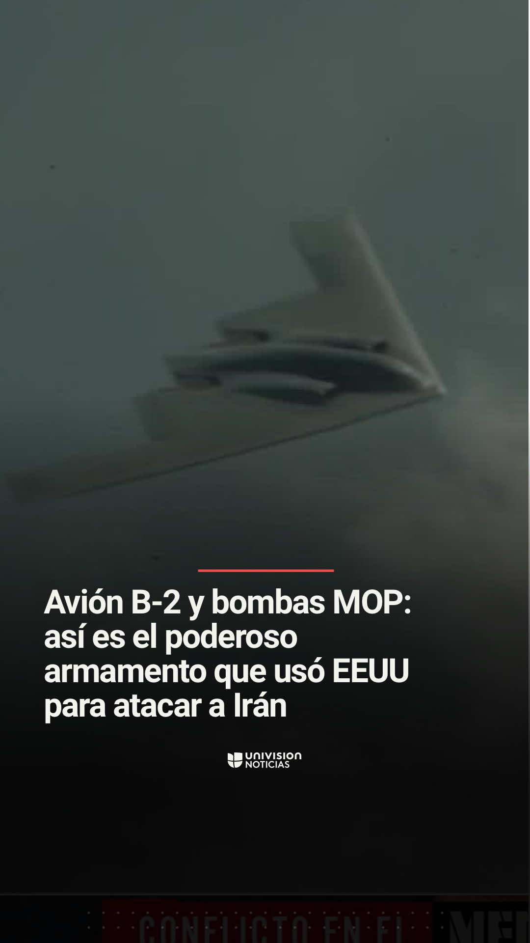 📌 Avión B-2 y bombas MOP: así es el poderoso armamento que usó EEUU para atacar a Irán. Estados Unidos realizó la operación ‘Midnight Hammer’ en la que atacó tres instalaciones nucleares de Irán. Se usó por primera vez en la historia militar la bomba GBU-57 MOP capaz de penetrar debajo de la superficie terrestre, según informes. Esta munición fue transportada por el B-2 Spirit, el único avión con capacidad para lanzarla. Te explicamos cómo es el impacto de esta detonación. 📺 Más del Noticiero Univision a las 6:30pm/5:30C y Edición Nocturna a las 11:30pm/10:30C. Informa Guillermo González  #Israel #Irán #EEUU #Operaciónmilitar #MedioOriente #conflictoarmado #ataque #Uninoticias #UnivisionNoticias 