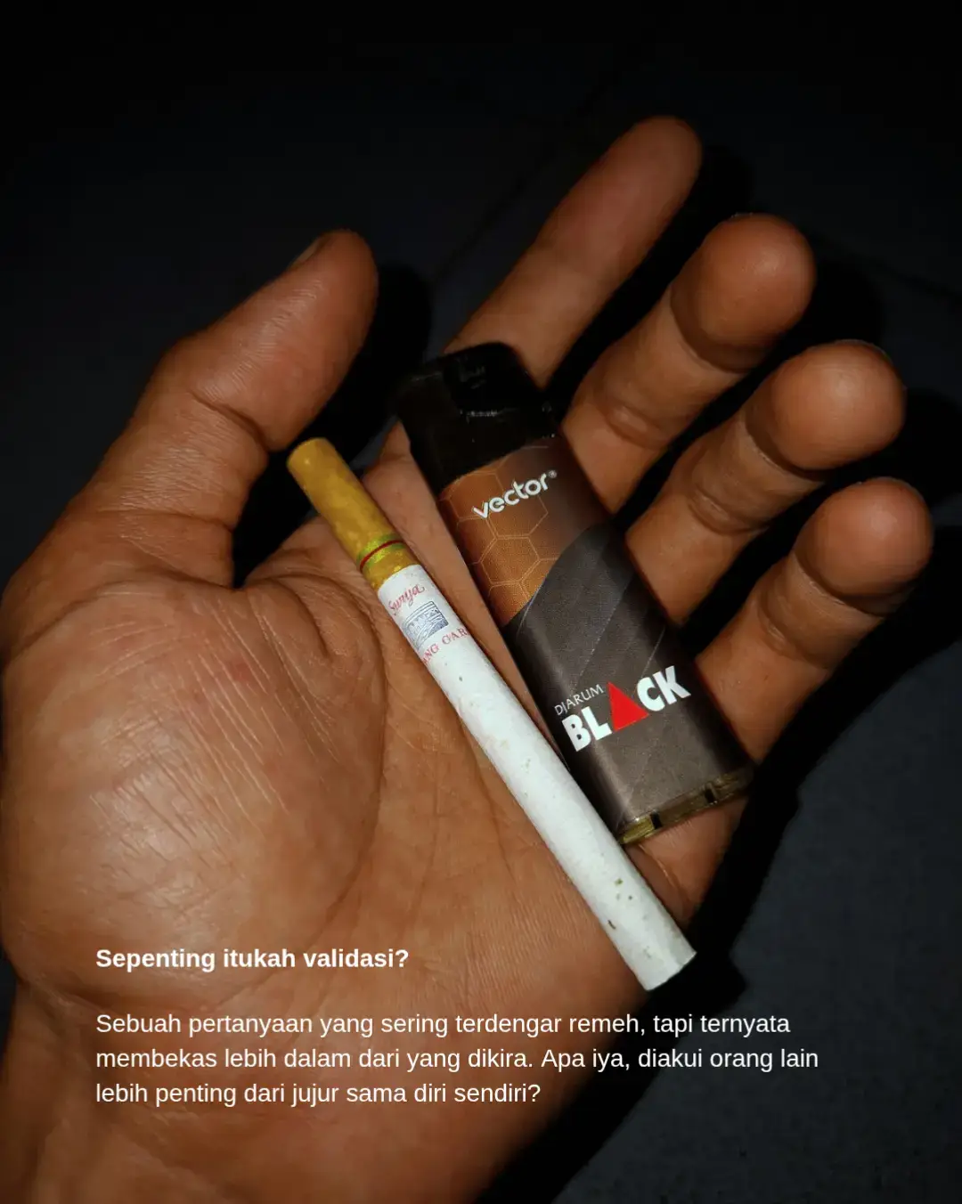 Sepenting itu, ya? Kadang bukan validasinya yang dicari, tapi rasa aman agar tak merasa ditinggalkan. Kita terus mencoba diterima, sampai lupa rasanya jadi diri sendiri. Pelan-pelan, menyesuaikan. Pelan-pelan, menghilang. Lalu bertanya : 