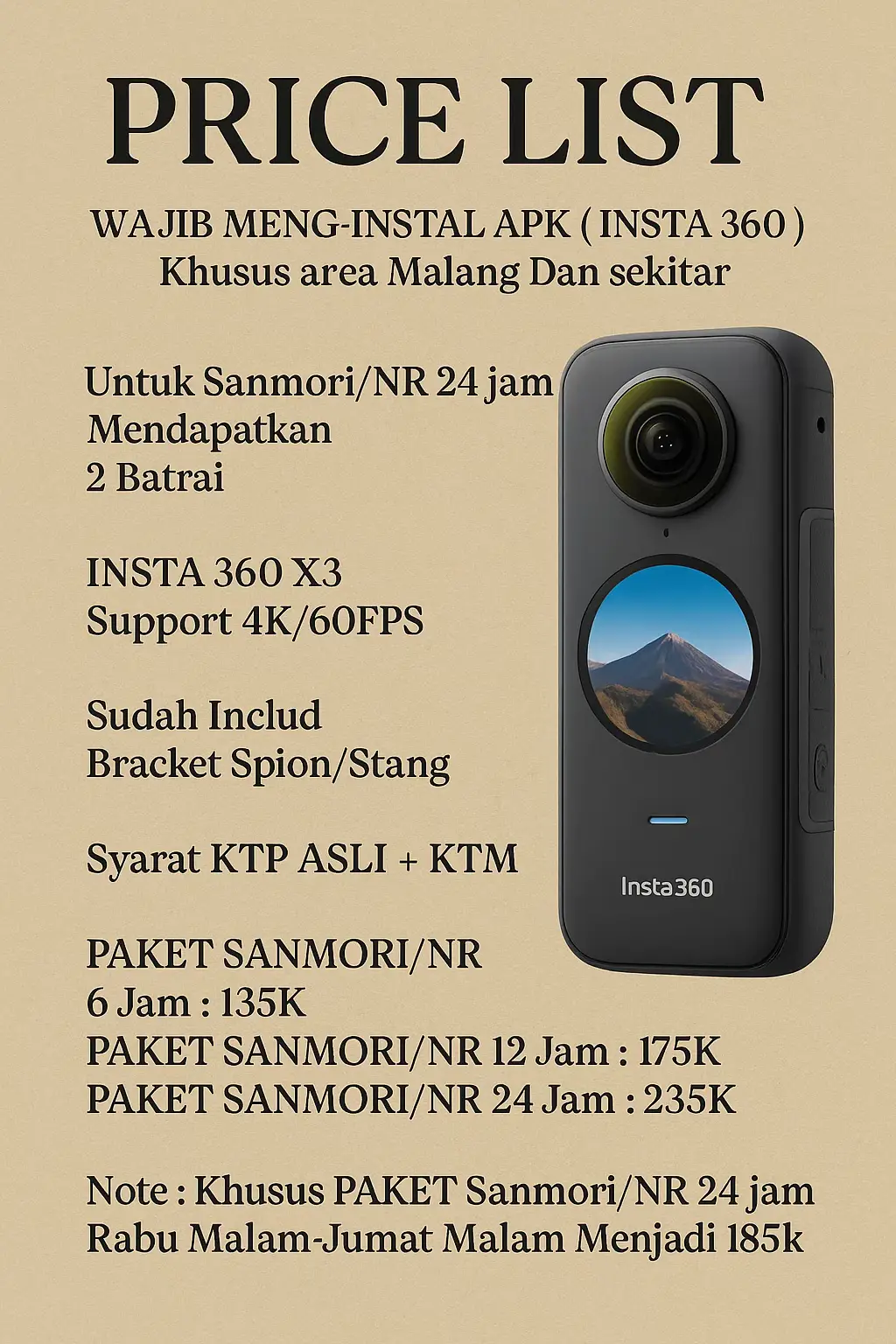 Yuk area malang dan skitar For detail bisa DM ya‼️🤙 #insta360 #insta360x3 
