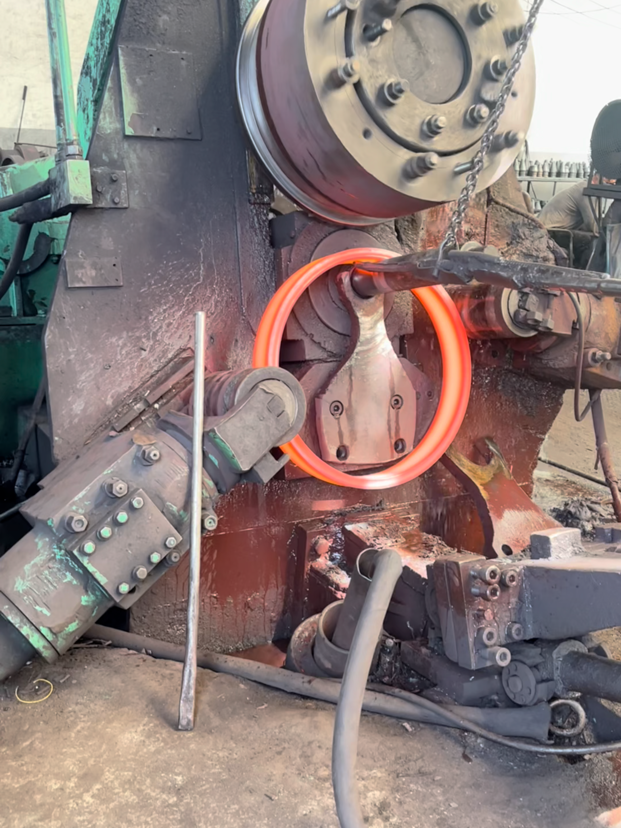 Watch a Hole Get Expanded on a Bearing Blank  #process #machine #forgedfromiron #producer #bearings