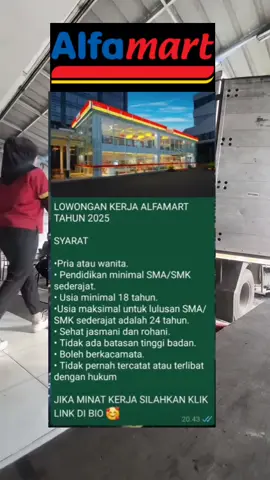 Jikaa minat silahkan hubungi kami melalui wibsete resmi kami di link bio, terima kasih #alfa #lokerterbaru #alfamartku #lokeralfamart 