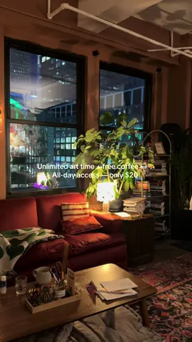 A quiet art studio in NYC where you can draw/play board game all day for just $20 🎨🕊️ Optional access to their art library for +$15 = total creative escape. @your nyc living room 🌟🎨  📍247 W 30th St # 9R, New York, NY 10001 #nycthingstodo #nyc #drawingroom #drawingroomnyc #communitynyc #newyyorkcity #artnyc #midtownthingstodo #artclassnyc 