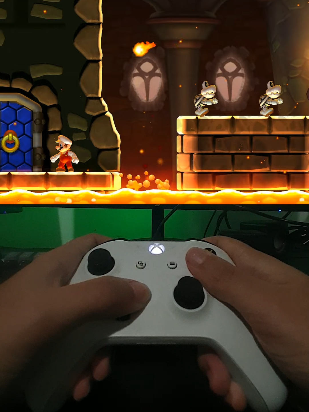 Super Mario Bros. U is a modern reimagining of classic 2D Mario platforming, first released in 2012 for the Wii U and later upgraded in New Super Mario Bros. U Deluxe for the Nintendo Switch. The game blends nostalgic side-scrolling gameplay with updated HD visuals, new mechanics, and multiplayer support. In this adventure, Bowser and his minions, including Bowser Jr. and the Koopalings, invade Princess Peach’s castle and launch Mario, Luigi, and their friends far away using a massive mechanical arm. To save Peach, the heroes must journey back across a vast, interconnected world filled with varied environments, secret paths, and challenging enemies. The world map evokes memories of Super Mario World, offering themed areas such as grassy plains, deserts, icy peaks, tropical beaches, dark jungles, rocky mines, sky levels, and a lava-covered Peach’s Castle. Each region presents its own unique obstacles, secret exits, and hidden levels. The gameplay is polished and responsive, combining precise platforming with creative stage design. Players can collect classic power-ups like the Super Mushroom, Fire Flower, and Mini Mushroom, as well as new ones like the Flying Squirrel Suit, which allows characters to glide and cling to walls. Baby Yoshis also appear with unique powers such as glowing in the dark or inflating like balloons. The game supports up to four players locally, controlling Mario, Luigi, and two Toads. On Wii U, a fifth player could assist using the GamePad in Boost Mode by placing blocks and interacting with the stage in real time. On Switch, the Deluxe version introduces accessibility features and additional characters. Nabbit, who is immune to enemy damage, is perfect for beginners, while Toadette can transform into Peachette, gaining a double-jump and float ability that helps in tough stages. New Super Mario Bros. U Deluxe also includes New Super Luigi U, a reimagined version of the game with shorter, more difficult stages starring Luigi, whose higher jumps and slippery physics change the pace and feel of gameplay. This version challenges experienced players with faster time limits and fewer checkpoints, offering a rewarding experience for those seeking more intensity. Beyond the main adventure, the game features several additional modes. Challenge Mode offers specific objectives like clearing a stage without touching the ground or avoiding coins. Boost Rush Mode increases the game speed as players collect coins, adding a dynamic twist. Coin Battle mode allows players to compete for the most coins, and Time Attack pushes players to complete stages as fast as possible. These modes enhance replay value and cater to both casual and competitive players. The visuals are crisp and colorful, marking Mario’s debut in 1080p HD for a side-scrolling title. Each level is packed with vibrant details, lively animations, and charming touches that make the Mushroom Kingdom feel alive. The soundtrack is cheerful and energetic, incorporating familiar musical cues that enhance the nostalgic atmosphere. Sound effects like coin jingles and power-up chimes remain faithful to Mario’s roots, further reinforcing the series’ identity. Overall, Super Mario Bros. U is a joyful blend of tradition and innovation. Whether playing alone to uncover hidden secrets or enjoying chaotic multiplayer sessions with friends, the game delivers a rewarding experience that appeals to all ages. With clever level design, memorable music, fluid controls, and characters both old and new, it stands as one of the most complete and polished 2D Mario titles of the modern era.