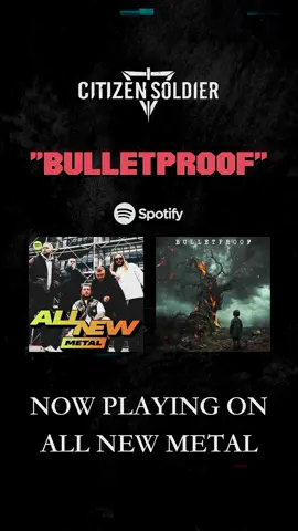 📣 Shoutout to @Spotify for the playlist add! “BULLETPROOF” now streaming on ALL NEW METAL! #citizensoldierband #mentalillness #allnewmetal #spotifyplaylists #familyherilooms #newalbum #newmusic  #ptsd #bpd #depression #anxiety