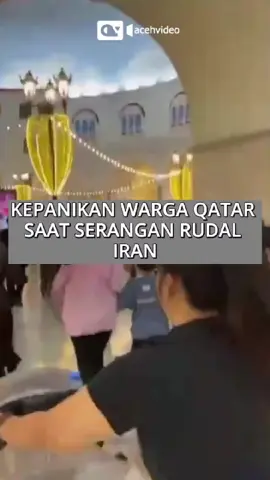 Momen warga panik saat rudal Iran diluncurkan ke Pangkalan Militar AS di Qatar, Senin malam (23/6/2025).#tiktokberita 
