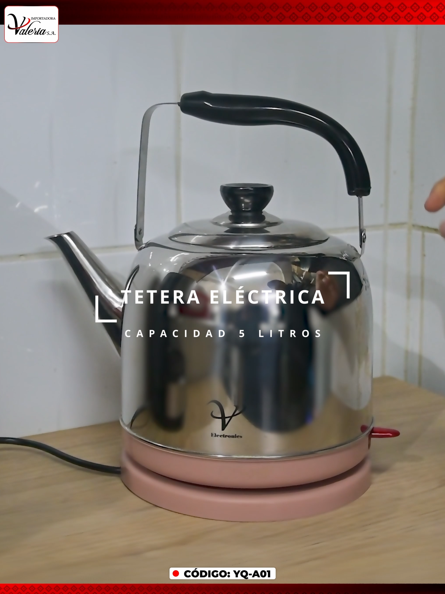 🔴 Código: YQ-A01 💵 S/ 605.00 (precio por caja) – válido todo junio 2025 📲 ¡Pídela ya antes que se agote! #TeteraElectrónica #ImportadoraValeria #KitchenReady #VentasPorMayor