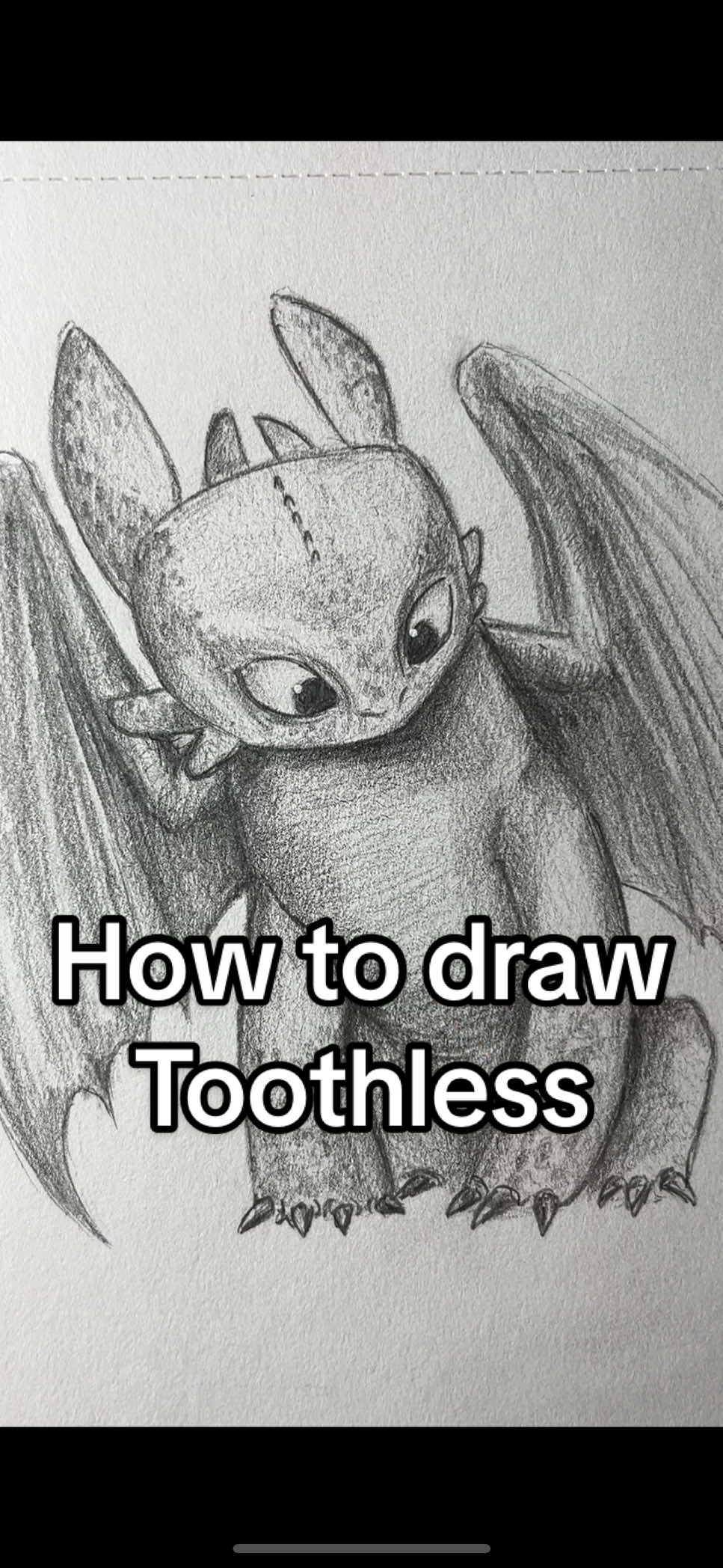 How to draw Toothless from How to Train Your Dragon! Who should I draw next? #art #artistsoftiktok #howtotrainyourdragon #httyd #toothless #drawing #tutorials how to draw toothless httyd art drawing tutorial
