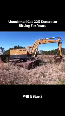 Part 1-Old Cat 225 Excavator!Will It Start?#willitrun #old #engine #recovery #repair #truck #tractor #restoration #car #deisel #tiktok #fyp 