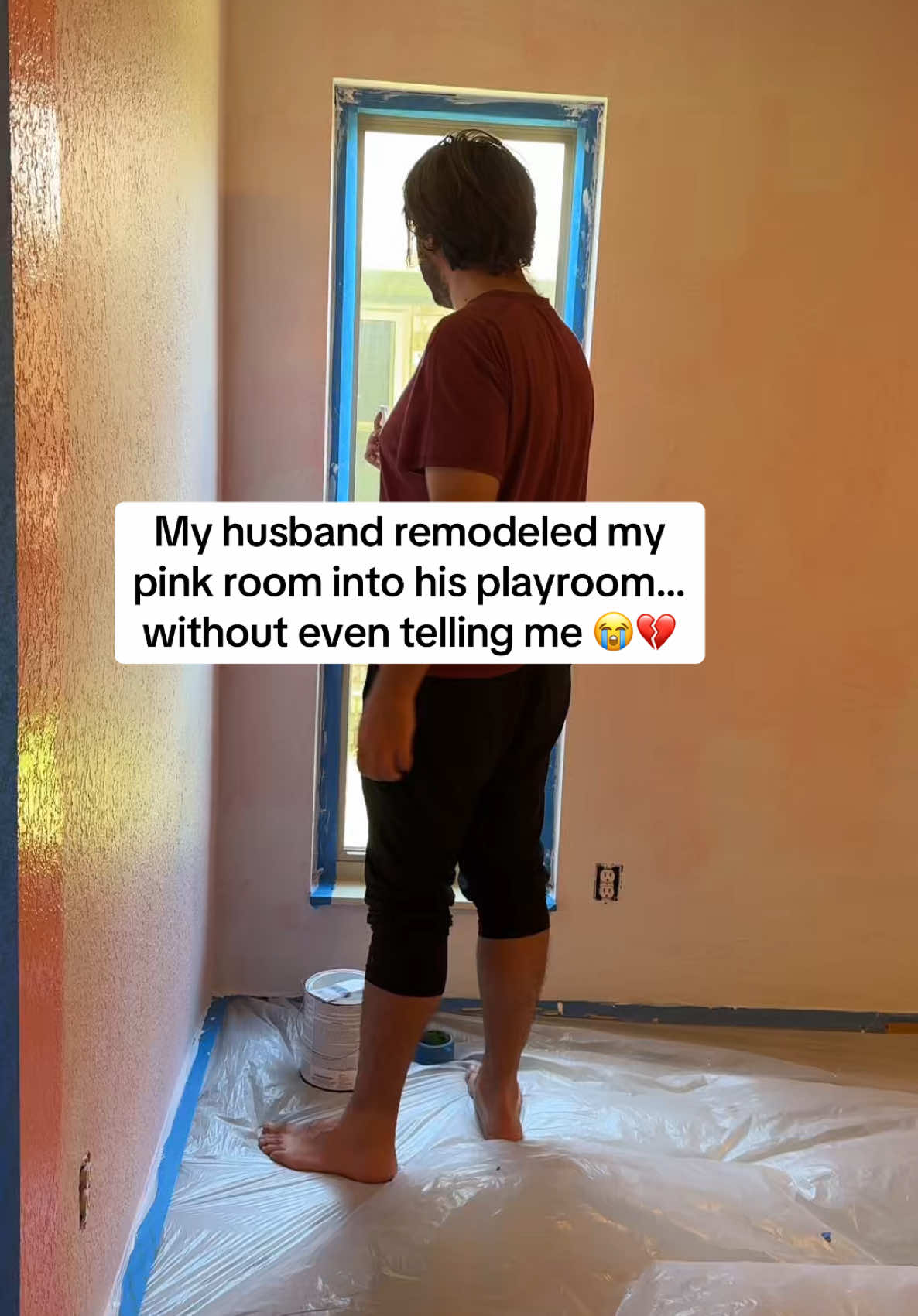 I lost my pink room 🥹 #marriedlife #painting #remodeling #remodel #girlythings #creatorsearchinsights #husbandsoftiktok #fyp #viral 