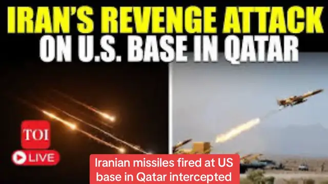 Iranian missiles fired at US base in Qatar intercepted#staysafe #iranattack #qatar #missile #stopwar #donaldtrump #khamenei #airforce #oman #revengeofthesith #fyp 