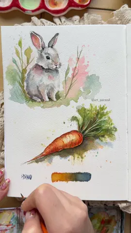 Why I Paint Blue Before Orange – Color Theory 🥕 🐇 #watercolor #watercolortutorial #watercolorpaint #colortheory 