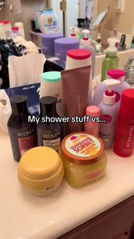 At least he uses face wash I guess😭 #showerroutine #showerproducts                 @Tower 28 Beauty @eos Products @Tree Hut @Redken @Rare Beauty @Gisou @Dove Beauty & Personal Care 