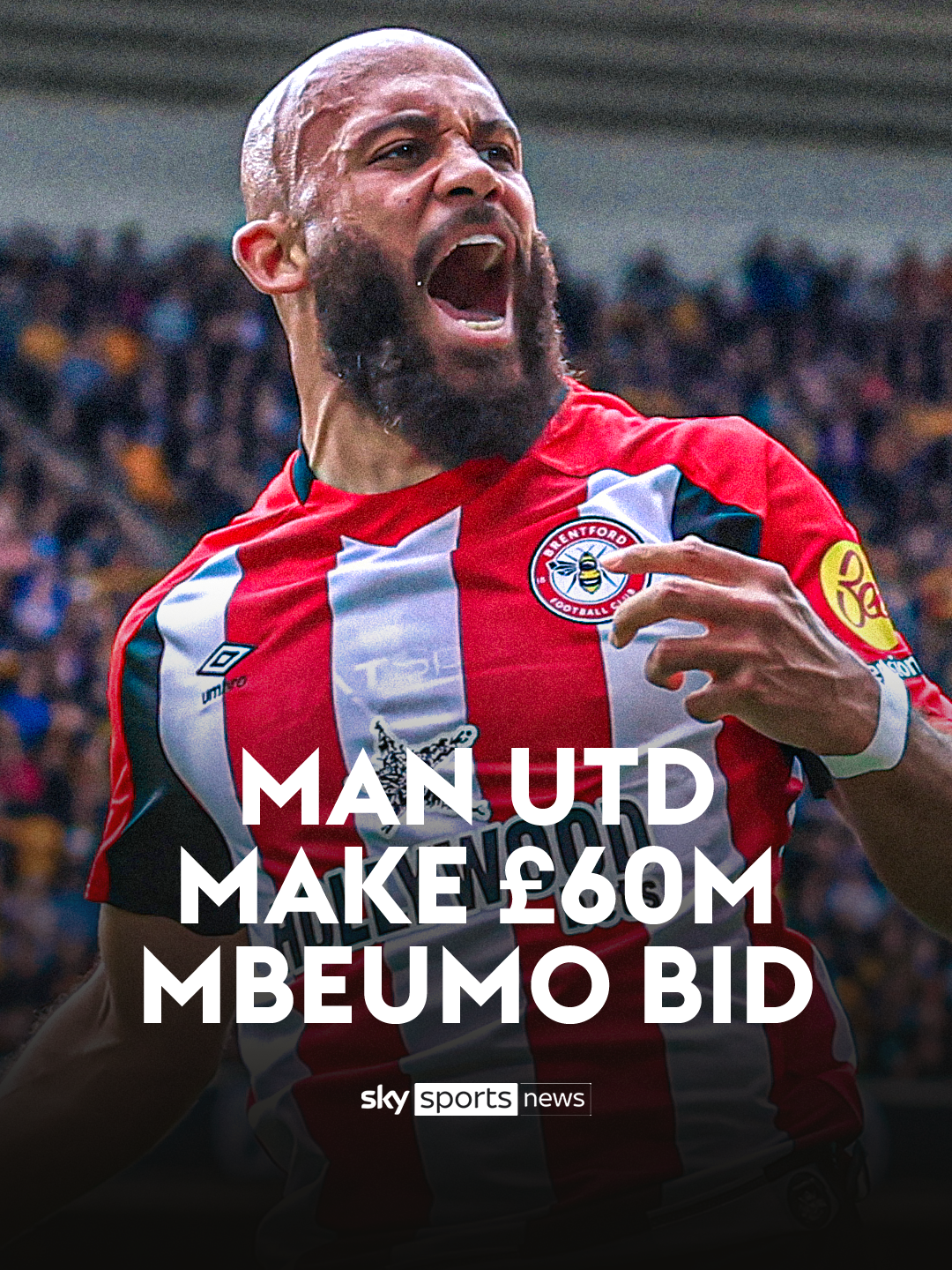 Manchester United make improved £60m bid for Bryan Mbeumo 💰🔴 #manchesterunited #brentford #footballtiktok #transfers