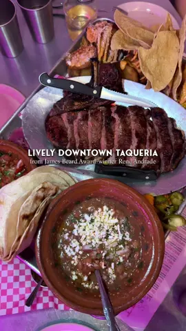 🌮🥩 Downtown Phoenix’s Lively Taqueria  If you’re looking for a fun spot in downtown for some great Sonoran flavors and cocktails, Huarachis Taqueria has to be on your list. From the creator of Bacanora, James Beard Award-winner, René Andrade is bringing you that wood fired steak you know and love (plus the beans I’m obsessed with). Obviously you can’t go wrong with the tacos or quesadilla (check out that cheese pull), but we loved the ceviche and Bistec Ranchero (bone in ribeye; perfect to share between 4 people). Don’t forget to order some cocktails! Shout out to Arein for these delicious watermelon shots.  @Huarachis Taqueria  📍814 N Central Ave, Phoenix, AZ 85004