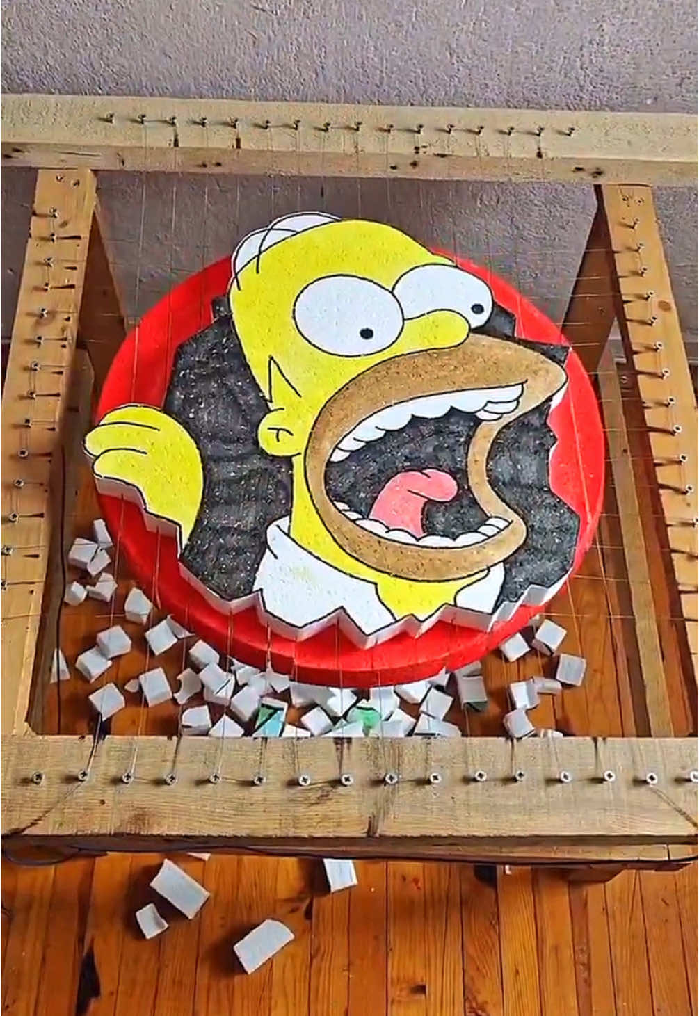 Cartoon Printed Styrofoam Cutting 🔪Sound ON🔊 #fyp #fypシ #viral #cutting #asmr #oddlysatisfying #trending #cartoon #simpsons 