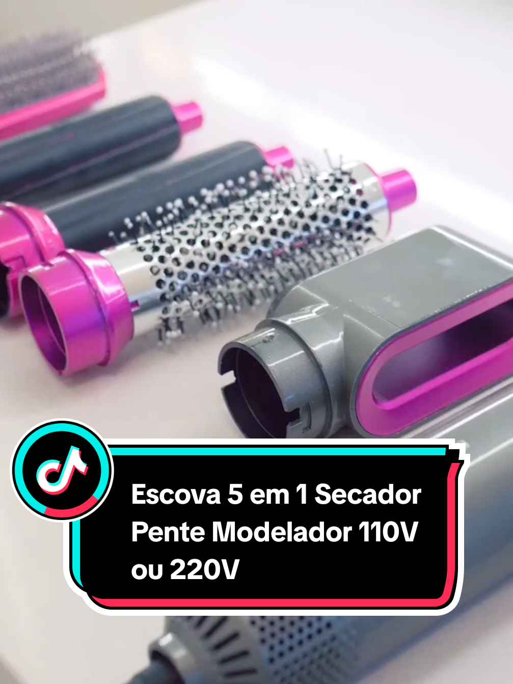 Escova 5 em 1 Secador, Pente Modelador Aumenta Volume 110V ou 220V GARANTA A SUA AGORA #tiktokshopchegou #tiktokshop #achadinhos #shopnow #escovasecadora #escovamodeladora 