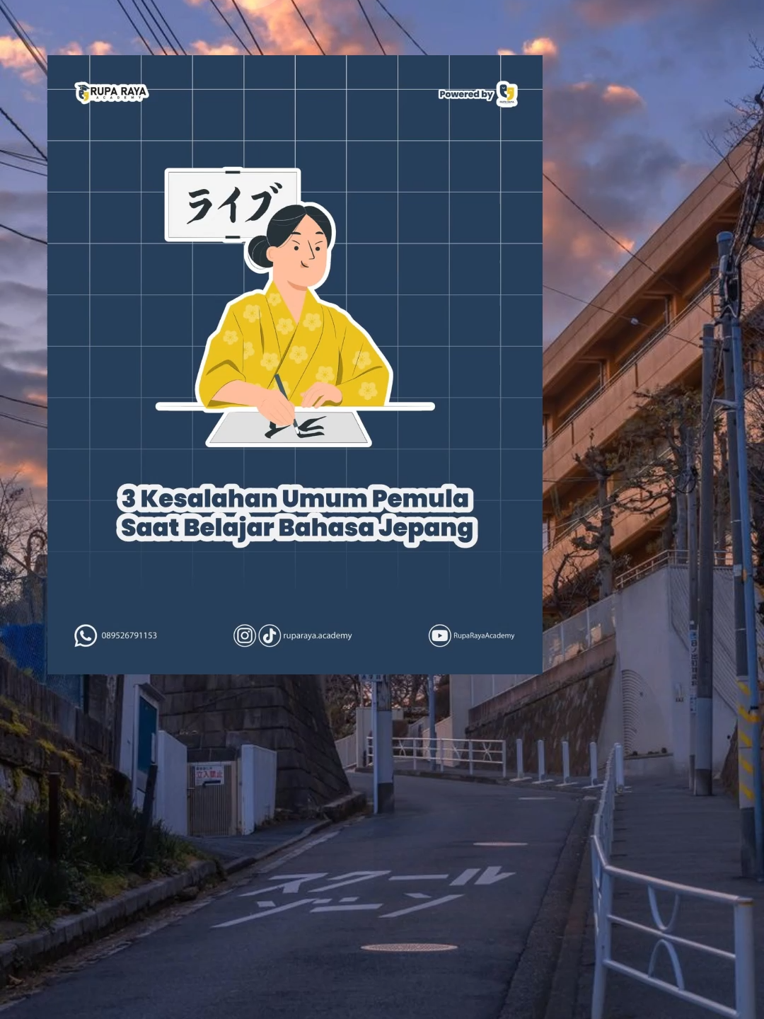 🚫 Kesalahan Umum Pemula Saat Belajar Bahasa Jepang 🚫 Terkadang, kita semua membuat kesalahan saat memulai perjalanan belajar bahasa Jepang. Jangan sampai terjebak dalam hal-hal ini! 🤔 1️⃣ Jangan langsung loncat ke kanji tanpa menguasai hiragana dan katakana. 2️⃣ Fokus pada teori tanpa latihan berbicara dan mendengarkan? Bisa bikin lama lancar. 3️⃣ Terjemahkan langsung dari bahasa Indonesia/Inggris? Bisa jadi kalimat kamu terdengar aneh! 😅 Yuk, belajar dengan lebih cerdas dan jangan ragu untuk terus latihan! 📚✨ #belajarbahasajepang #kesalahanpemula #tipsbahasajepang #jepang #bahasajepang #ruparayaacademy