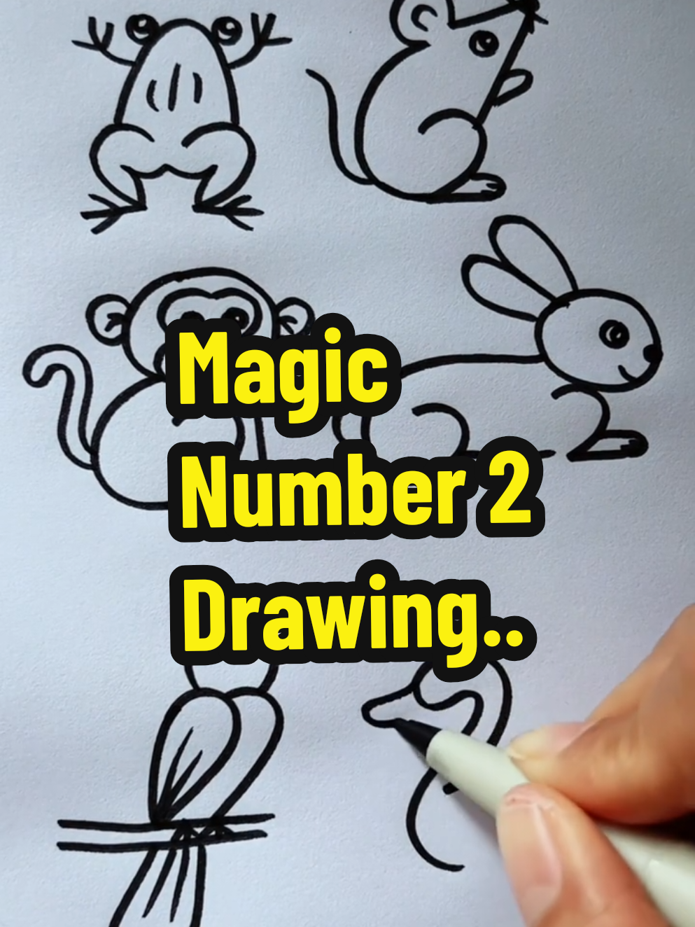 Who knew the number 2 could be so creative? In this amazing drawing tutorial, an artist transforms the simple number 2 into six different animals, including a monkey, frog, rabbit, duck, and more! This is a fun and imaginative way to explore art, perfect for kids, beginners, and anyone who loves creative thinking. Watch how one shape can spark endless creativity, art truly has no limits! #DrawingTricks #CreativeArt #NumberArt #FunSketches #AnimalDrawing #ArtForKids 
