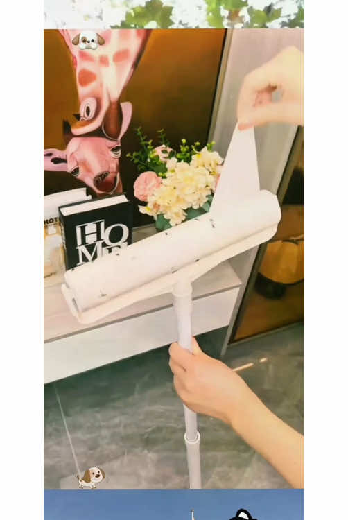 Long handle roller long rod large size lengthening household roller brush floor sticky dust roller sticky hair is very easy to use #hairstainingartefact #fyp