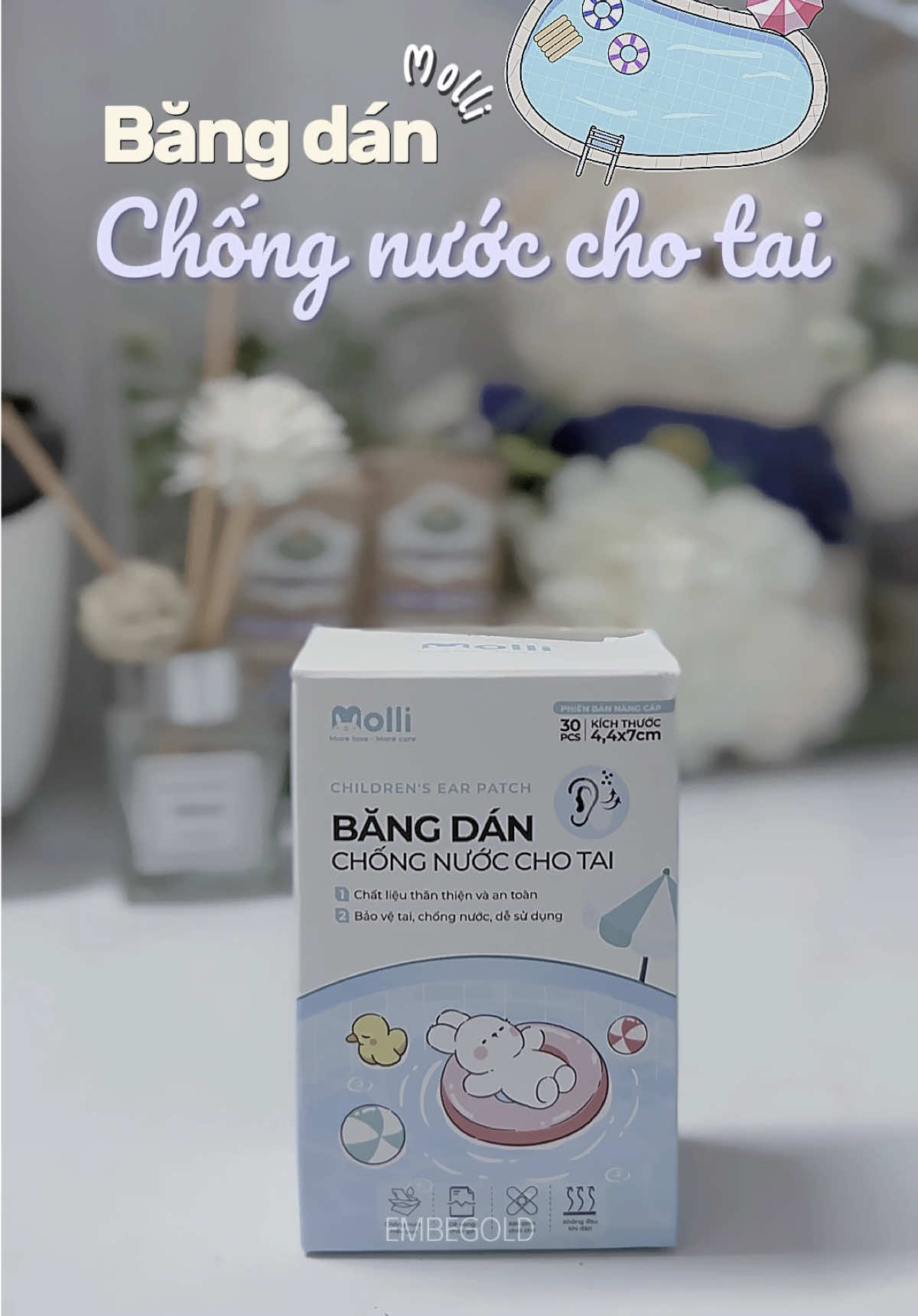 Con cứ bơi thoải mai còn miếng dán chống nước cho tai mẹ lo được 😆 #molli #miengdanchongnuocvaotaichobe #miengdanchongnuocvaotai #mevabe #embedangyeu #embe #mebimsua #mebimxaykenh #xhuongtiktok #fybシviral 