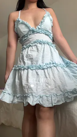 CHOOSE THIS COLOR SUPER CLEAN AND PRETTYYYYYYY #FYP #dress #dressforwomen #ruffledress #dressrecommendation #trendydress #minidress #flowydress #cleangirlaesthetic 