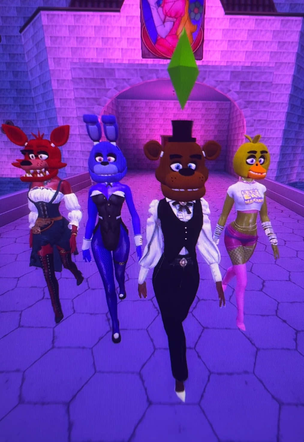 FIVE NIGHTS AT SLAY #sims4 #sims #diva #gaming #fnaf #bonni #freddy #foxy #supermario64 #chica #fivenightsatfreddys 