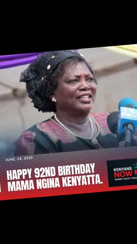 Mama Ngina Kenyatta Turns 92: A Life of Grace and Strength. Today, Kenya celebrates the 92nd birthday of Mama Ngina Kenyatta, the nation’s beloved former First Lady and matriarch of the Kenyatta family. Born on June 24, 1933, Mama Ngina has lived through every chapter of Kenya’s modern history,  from colonial times to independence. As the wife of Kenya’s founding President, Jomo Kenyatta, she served as First Lady from 1964 to 1978 and played a key role behind the scenes with grace and dignity. She is admired not only for her strength during Kenya’s liberation struggles but also for her deep commitment to her family. Her guidance has shaped generations of leaders, including her son, former President Uhuru Kenyatta. Despite facing personal and political challenges, Mama Ngina has remained a symbol of resilience, earning her the affectionate title “Mama” from Kenyans of all generations. Recently, Gen Z youth have taken to the streets in protest of the Finance Bill 2024, drawing inspiration from freedom fighters like those of the Mau Mau era, the same movement that shaped Mama Ngina’s early life. As they fight for their future, they also recognize the sacrifices made by those who came before them. We also take this chance to express regret over the insults she faced during the last election. As the youth, we apologize and honor her lasting legacy. Happy 92nd birthday, Mama Ngina. Kenya salutes you.