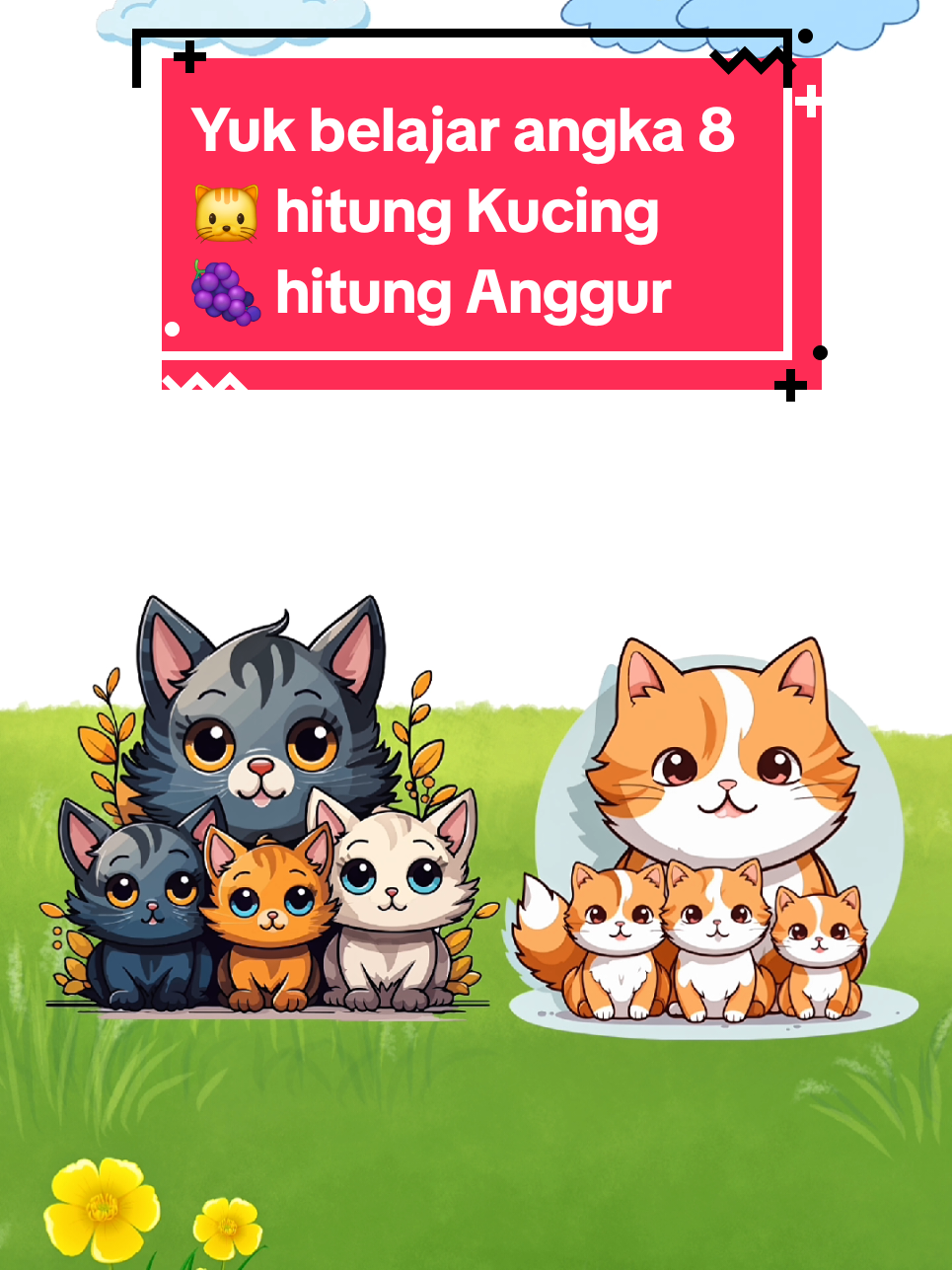 Belajar angka 8 jadi makin seru! Ada 8 kucing lucu 🐱 dan 8 buah anggur ungu 🍇 yang siap dihitung bersama. Video singkat dan menyenangkan untuk anak PAUD & TK. Tonton sampai habis ya! #Angka8 #BelajarAngka #MenghitungAngka8 #VideoAnak #PAUD #TK #KucingLucu #BuahAnggur #EdukasiAnak #BelajarBerhitung #fypanak #fyp 