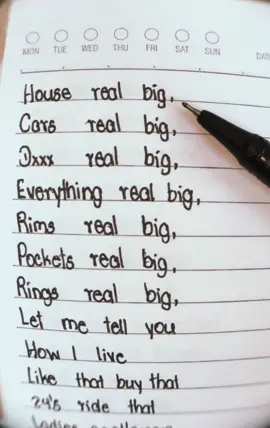 Do you know that theme ❤️‍🔥❤️‍🔥Real Big - Mannie Fresh #handwriting #realbig #manniefresh #theme #midnightclub3 #fyp #lyrics #viral 