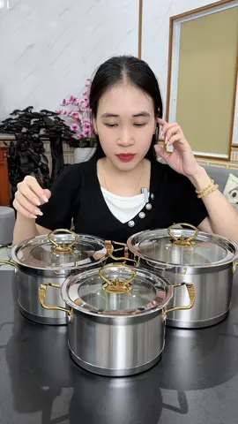 Bộ nồi inox misu 3 lớp #noiinox #noiinoxcaocap #noiinoxmisulouis #noiinox3day #combo3noiinox #dogiadung #giadungtienich #xuhuong #nhung1m45 