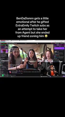 BenDaDonnn gets a little emotional after he gifted ExtraEmily Twitch subs as an attempt to take her from Agent but she ended up friend zoning him 😭 #bendadonnn #extraemily #agent #agent00 #fyp #foryoupage #fypシ #trending #viral 