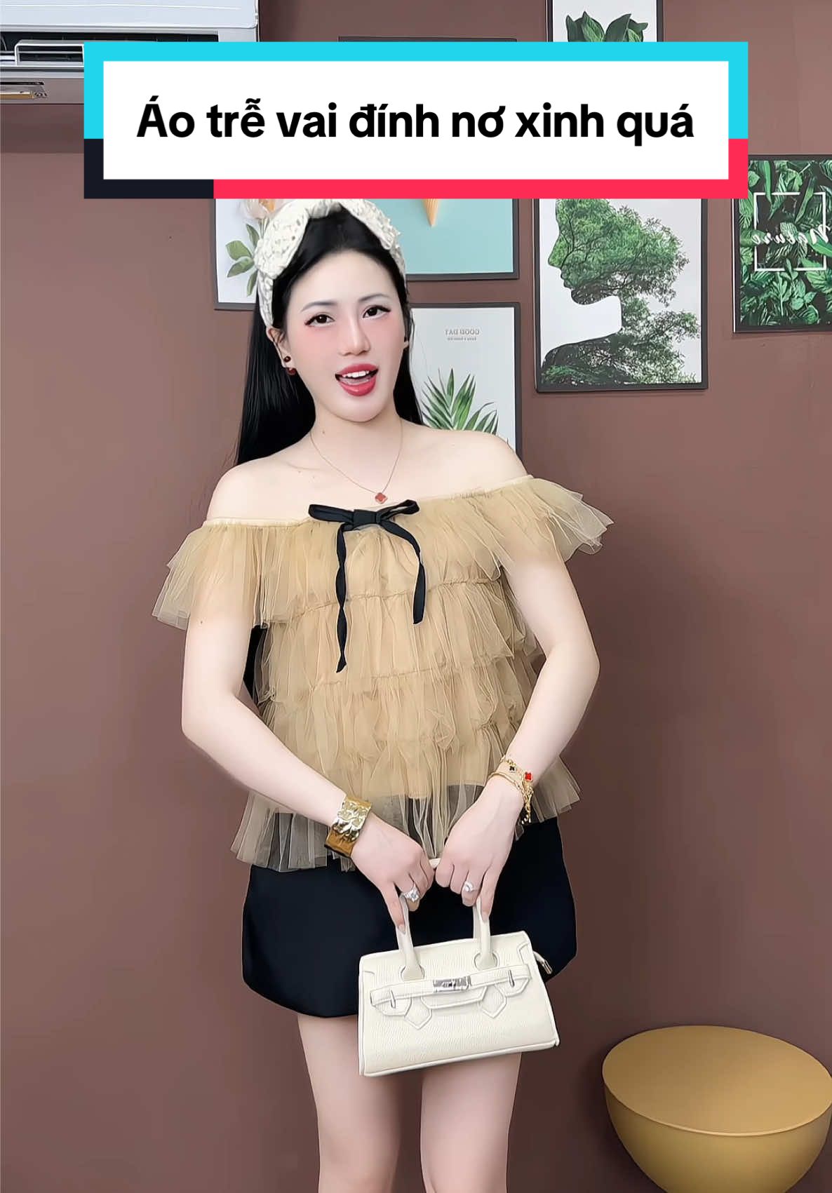 Áo trễ vai đính nơ #yumydunggi #aotrevaidinhno 