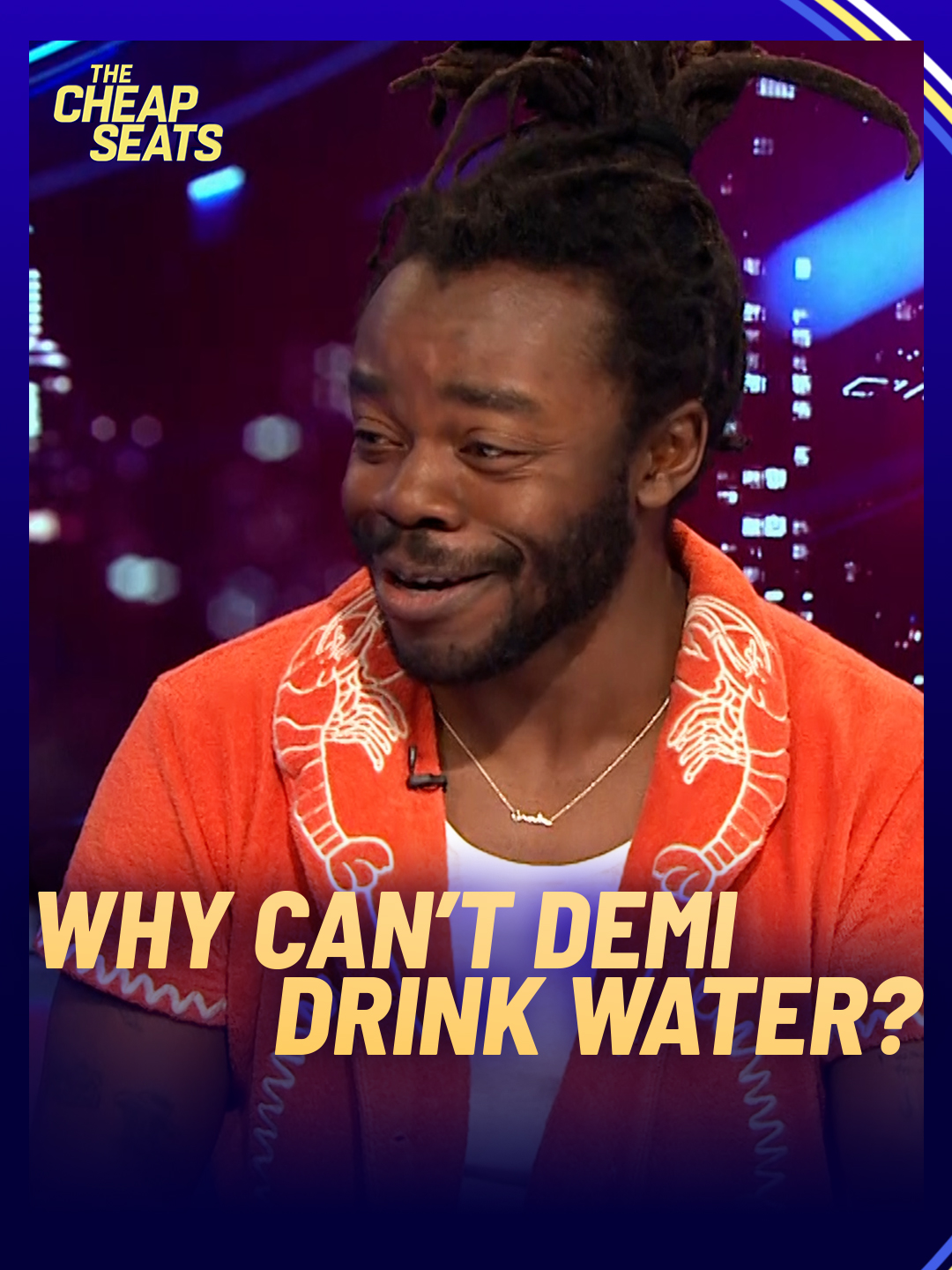 This isn't a setup, Demi. Just take a sip. Let's not make it weird... oh, we've made it weird. #CheapSeatsAU Missed tonight's Cheap Seats? Watch on 10Play! @demiadejuyigbe @meladoodle @timmcdonaldwastaken
