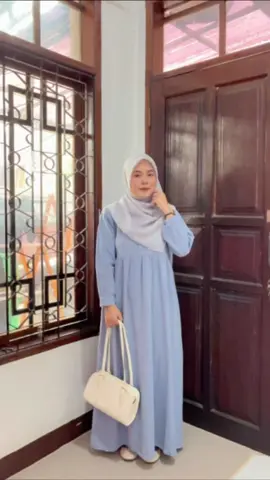 #fitcheck pake linen dress super comfy! 🫰🏻 #fyp #ootdhijab #ootdhijabstyle #fypシ 