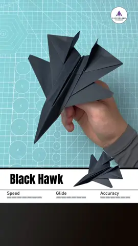 How to make a Super Fighter Plane that flies 350 FEET EASY- Black Hawk 🚀 #vvvreview #origami #DIY #papercrafts #handmadeplane #paperairplane #paperairplane 