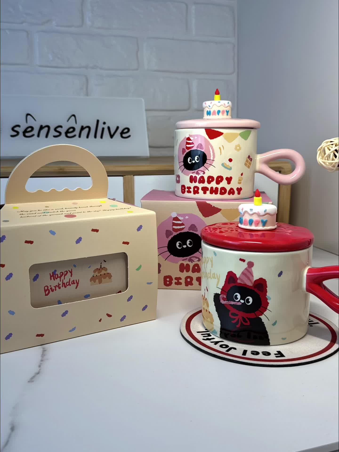 🎁 Hadiah ulang tahun comel! 🐱✨​
Set Mug Kucing untuk ulang tahun, desain manis, gunakan sambil bersantailah.​
Dalam kotak hadiah cantik, 实用又好看！​
Jangan tunggu! Beli sekarang untuk kejutan gembira! 🎉 