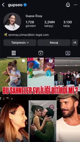 FOTOĞRAFI KALDIRDI Babalar Günü’nde yalnızca kendi babası Selim Özay’ı kutlayan Gupse Özay, kızı Jan Asya ve babasıyla çimler üzerinde çekilmiş poz paylaşmıştı. Paylaşımına da, ‘Kızlar ve babalar; torunlar ve dedeler.... Babalar günü kutlu olsun 🧿💙’ notunu düşmüştü. Gupse Özay’ın son paylaşımı olan bu fotoğrafa sevişme sahnelerine tepki olarak birçok yorum bırakıldığı fark edildi. Geçtiğimiz saatlerde ise Gupse Özay’ın profilinde eşi Barış Arduç’la olan fotoğrafını arşivlediği iddiası ortaya atıldı. #barışarduç #handeercel #handeerçel #aşkıhatırla #magazin #gündem #handemiyy #gupseo #gupseözay