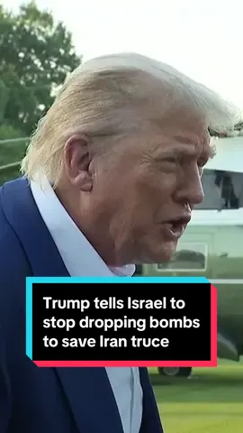 President Donald #Trump ordered #Israel to stop dropping #bombs on #Iran, calling it a “major violation” of a fragile #ceasefire between the two countries he announced just hours ago. 