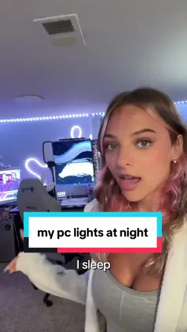 my pc lights at night, could u sleep here? #lindseyszn #pcsetup #setuptour #techgirl #gamer #techbaddie #egirl #techtips #tecktok 