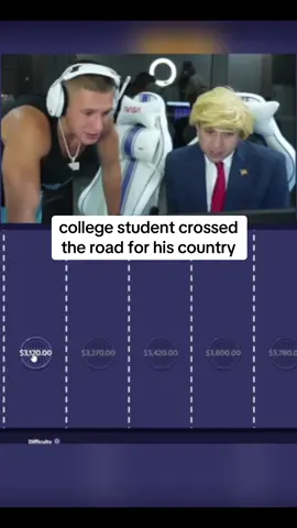 college student crossed the road for his country 😂 #kickstreaming #crossyroad 