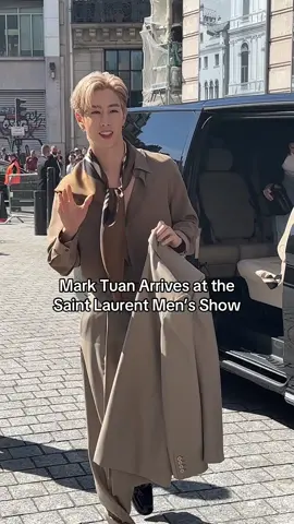 Today in Paris, #MarkTuan had all eyes on him as he attended the #SaintLaurent menswear show. 