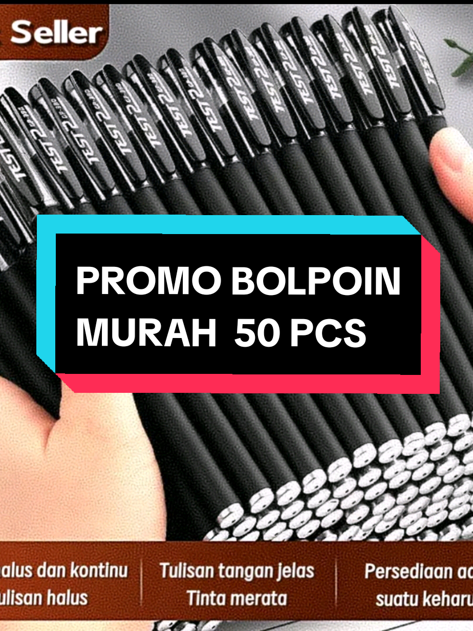 COD SabarStore 50 PCS Ballpoint Pens Bollpoint Peralatan Sekolah Kantor Pensil Pena Alat Tulis Memo Stationery Pulpen Gel Hitam Kualitas Tinggi Cocok untuk Pelajar Akuntan dan Keluarga  