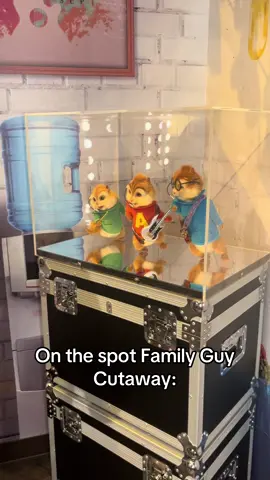 On the spot Family Guy Cutaway: #fyp #foryoupage #impressions #familyguy #familyguymeme #petergriffin #loisgriffin #stewiegriffin #alvinandthechipmunks #madametussauds #wax @Family Guy @MadameTussaudsUSA 