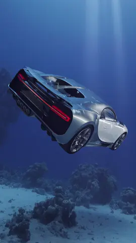 Car in space ❌ - Car in ocean ✅ #chironsupersport #carinspace #carinocean #render #3d #hypercar #bugatti #supercars 