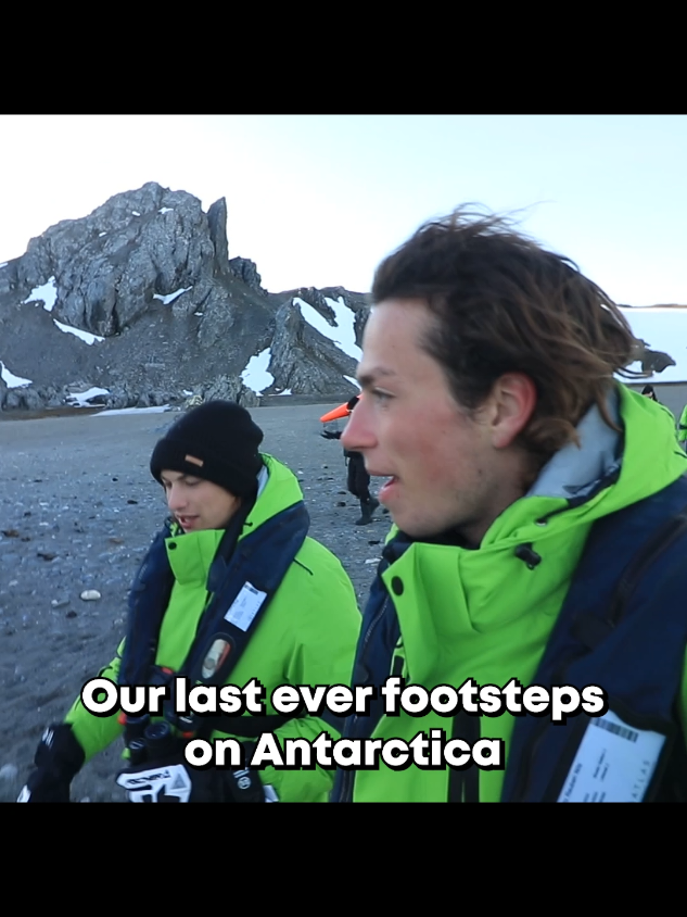 Our last ever footsteps on Antarctica 🇦🇶👣🧊 #travel #antarctica #footsteps 