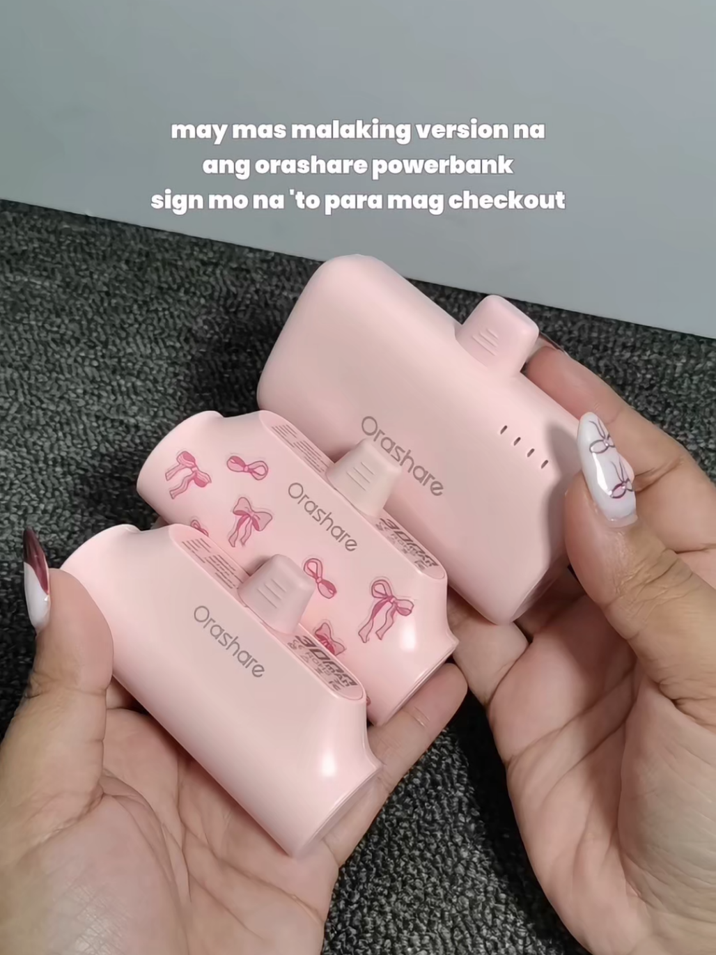 sobrang cute ng powerbanks ni @orasharelifestyleph kasya lang sa bulsa, fast charging na din! 💗 #orashare #orashareph #orasharepowerbank #powerbank #minipowerbank #capsulepowerbank #fastcharging #fyp 